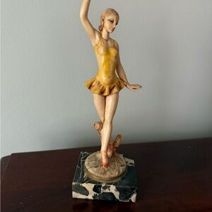 Elegant Ballerina Figurine in Yellow Dress